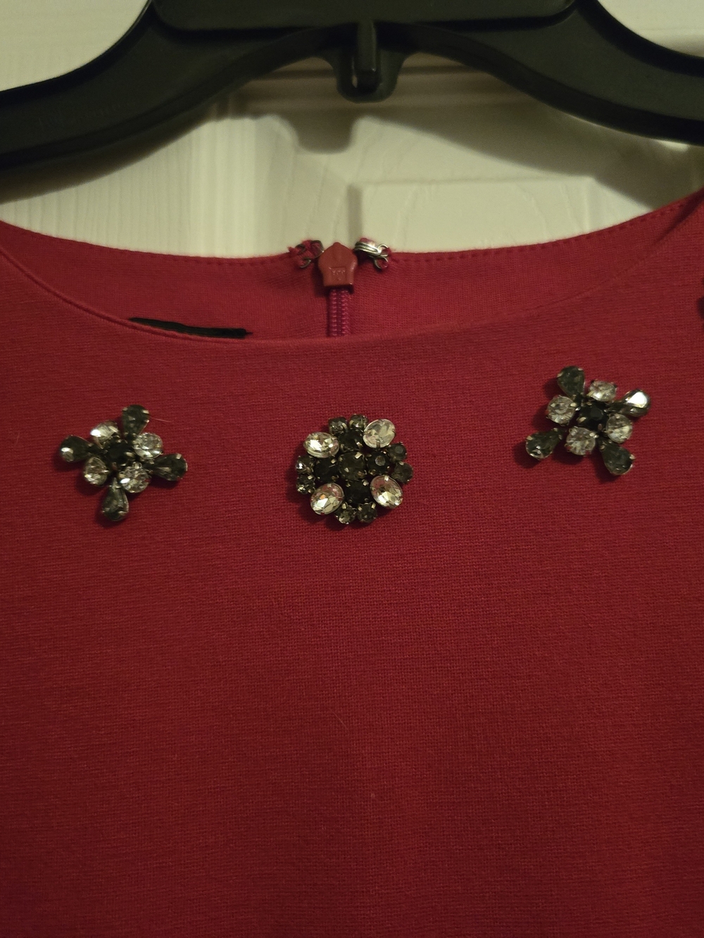 Talbots Red Jewel-Embellished Women's Tunic